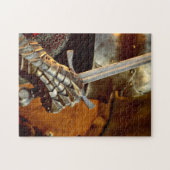 Midieval Knight in Metal Armor met ijzerzwaard Legpuzzel (Horizontaal)
