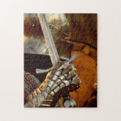 Midieval Knight in Metal Armor met ijzerzwaard Legpuzzel (Verticaal)