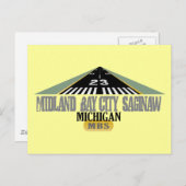 Midland Bay City Saginaw MI - luchthaven Briefkaart (Voorkant / Achterkant)