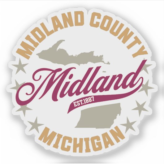 Midland, Michigan Sticker (Voorkant)