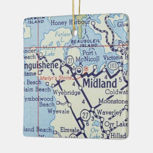 Midland op  kaart keramisch ornament (Links)