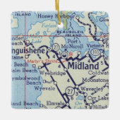 Midland op  kaart keramisch ornament (Voorkant)