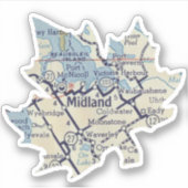 Midland op kaart sticker (Voorkant)