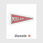 Midland pennant, Texas Sticker (Vel)