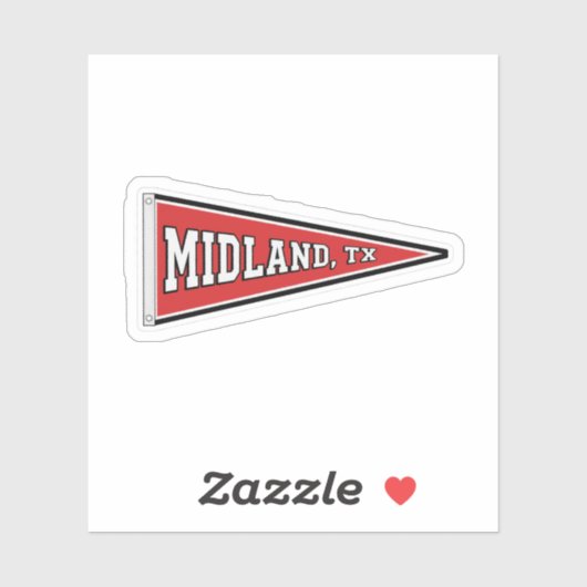 Midland pennant, Texas Sticker (Vel)