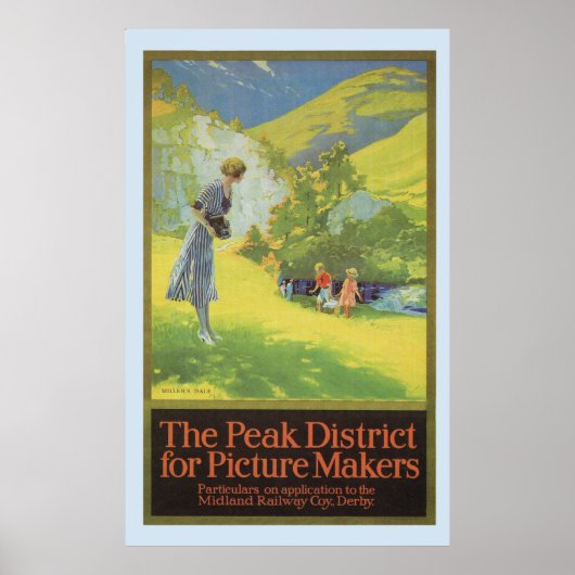 Midland Railway Coy Derby the Peak District Poster (Voorkant)