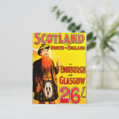 Midland Railway Scotland Bagpipe Kilt Travel Art Briefkaart (Staand voorkant)