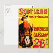 Midland Railway Scotland Bagpipe Kilt Travel Art Briefkaart (Voorkant / Achterkant)
