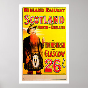 Midland Railway Scotland Vintage Travel Art Poster