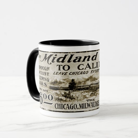 Midland Route Chicago Milwaukee St Paul RR 1890's Mok (Voorkant links)