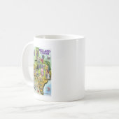 Midland Texas Cartoon Map Koffiemok (Voorkant links)