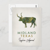 Midland Texas Dark Marble Briefkaart (Voorkant / Achterkant)