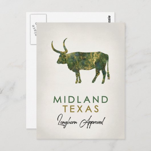 Midland Texas Dark Marble Briefkaart (Voorkant / Achterkant)