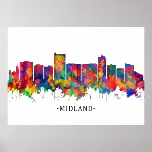 Midland Texas Skyline Poster (Voorkant)