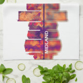 Midland Texas Skyline Theedoek (Gevouwen)