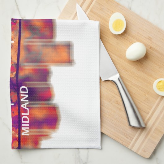 Midland Texas Skyline Theedoek (Quarter Fold)