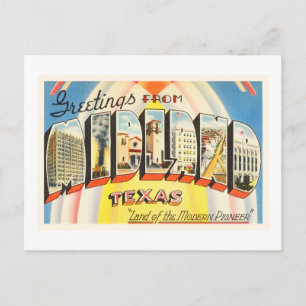 Midland Texas TX Old Vintage Travel Souvenir Briefkaart