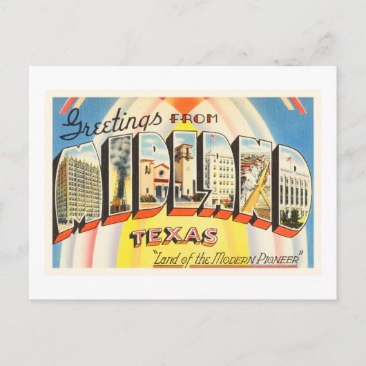 Midland Texas TX Old Vintage Travel Souvenir Briefkaart (Voorkant)