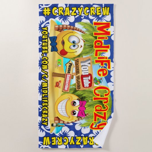 Midlife Crazy Beach Towel Strandlaken (Voorkant)