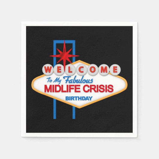 Midlife Crisis Birthday party paper luiers Servet (Voorkant)