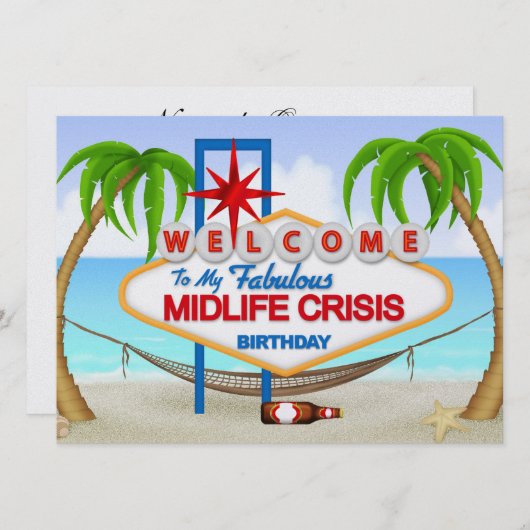 Midlife Crisis Verjaardagsviering - SRF Kaart (Voorkant / Achterkant)