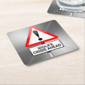 Midlife crisis waarschuwing. kartonnen onderzetters (Schuin)