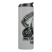 Midlife Cruisers MC, aangepaste naam tumbler Thermosbeker (Gedraaid links)