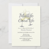 Midlife Good Life Elegant wijnglas 50e verjaardag Kaart (Voorkant)