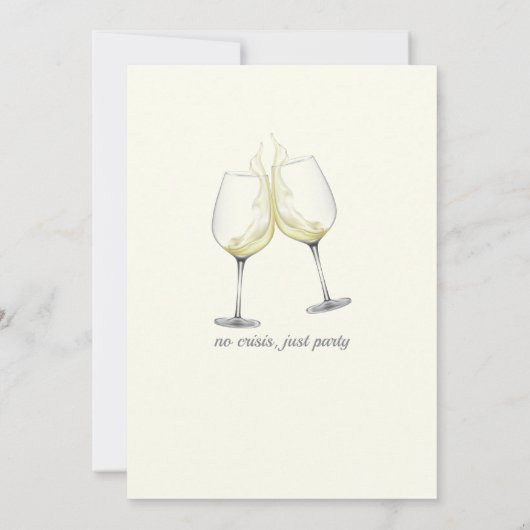 Midlife Good Life Elegant wijnglas 50e verjaardag Kaart (Achterkant)