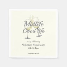 Midlife Good Life Elegant Wine Glass 50th Birthday