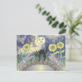 Midnacht in de tuin van de libellen briefkaart (Staand voorkant)