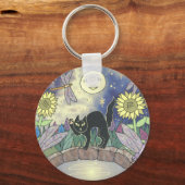 Midnacht in de tuin van de libellen sleutelhanger (Voorkant)