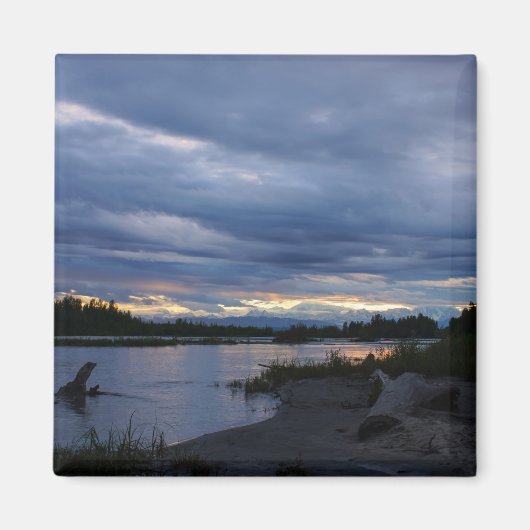 Midnight Alaska Sunset Magneet (Voorkant)