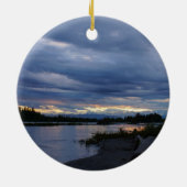 Midnight Alaska Sunset Ornament Souvenir (Achterkant)