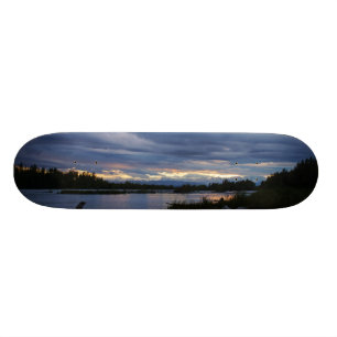 Midnight Alaska Sunset Skateboard