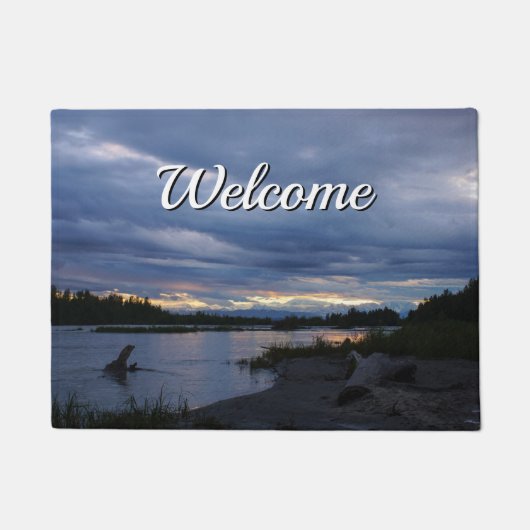 Midnight Alaska Sunset Welcome Doormat Deurmat (Voorkant)