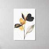 Midnight & Amber Bloom: Modern Minimalist Botanica Canvas Afdruk (Voorkant)