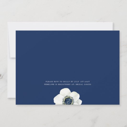 Midnight Anemone | Bloemen Vrijgezellenfeest Kaart (Achterkant)