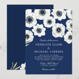 Midnight Anemone | Bloemenbruiloft Kaart