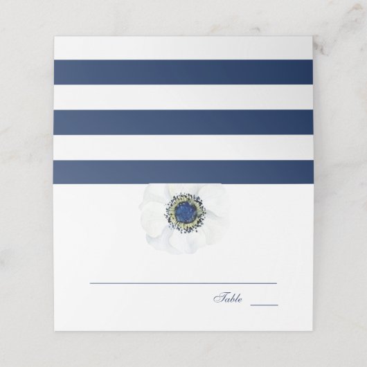 Midnight Anemone | Bloemenbruiloft Plaatskaartje (Buitenkant ongevouwen)