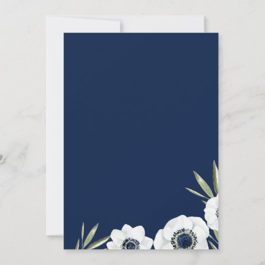 Midnight Anemone bruiloft Kaart (Achterkant)