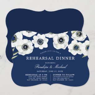 Midnight Anemone   Floral repetitie diner Kaart