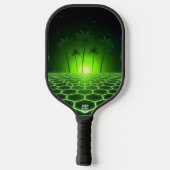 Midnight Arcade Neon Lime Groen Professioneel Pickleball Paddle (Achterkant)