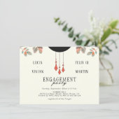 Midnight Autumn Engagement Party Kaart (Staand voorkant)