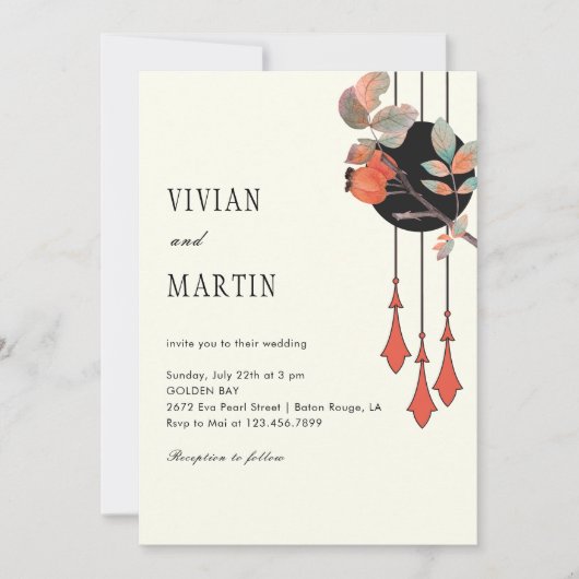 Midnight Autumn Wedding Kaart (Voorkant)