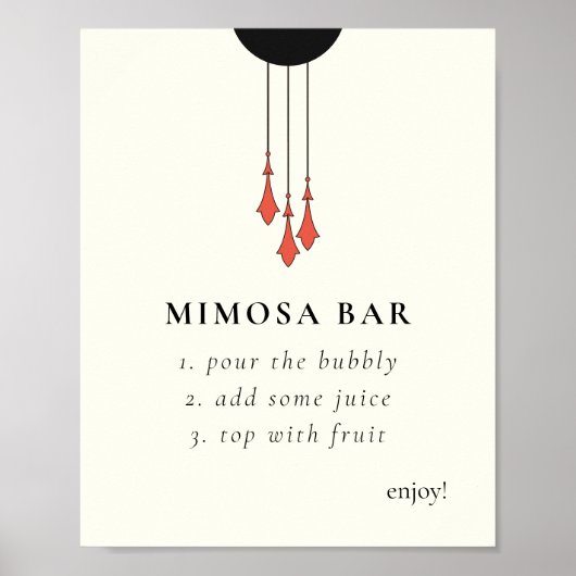 Midnight Autumn Wedding Mimosa Bar Sign Poster (Voorkant)
