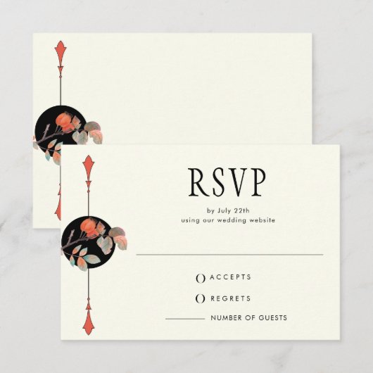 Midnight Autumn Wedding RSVP Kaartje (Voorkant / Achterkant)