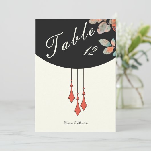 Midnight Autumn Wedding Table Number (Staand voorkant)