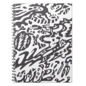 "Midnight" B&W Abstract Notitieboek (Voorkant)