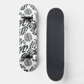 "Midnight" B&W Abstract Skateboard (Voorkant)